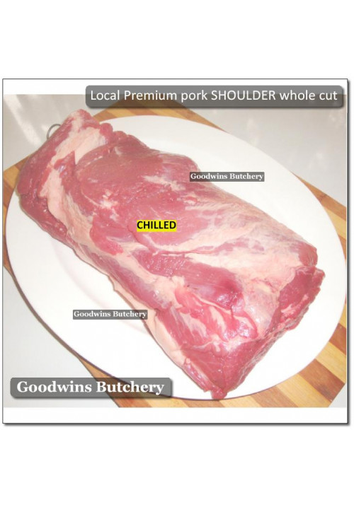 Pork Collar Boston butt Kapsim SHOULDER BONELESS SKIN OFF frozen LOCAL PREMIUM WHOLE CUT +/- 3.5kg (price/kg)